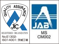 QUALITY ASSURANCE JIC REGISTERED ORGANIZATION No.E1302-ISO14001:茨城工場 ／ JAB MS CM002